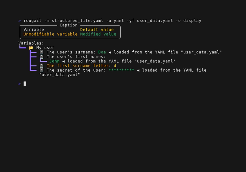 Display the configuration