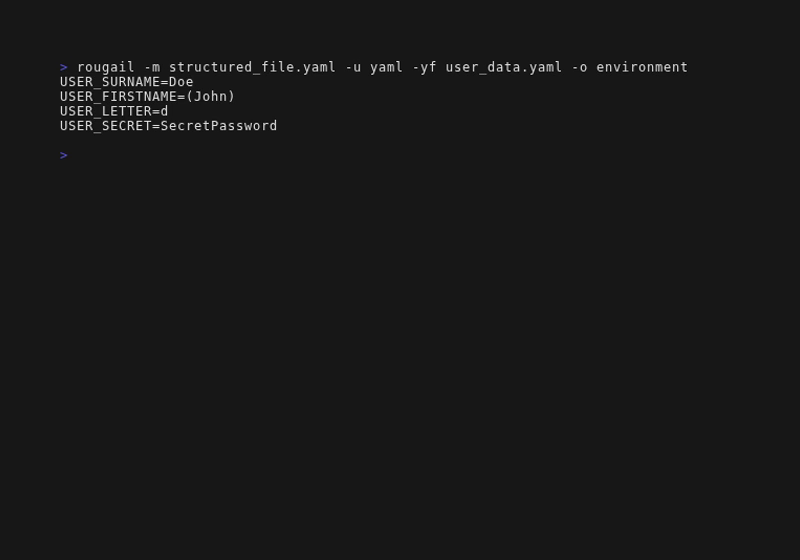 Export the configuration to environment variables