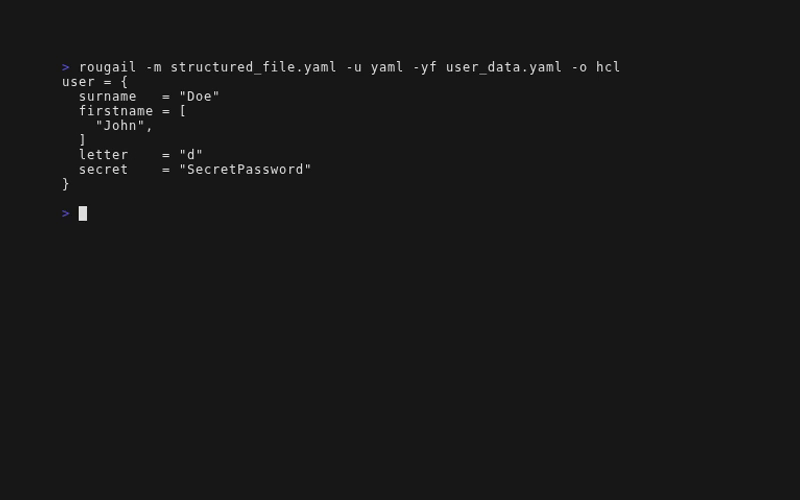 Export the configuration to HCL format