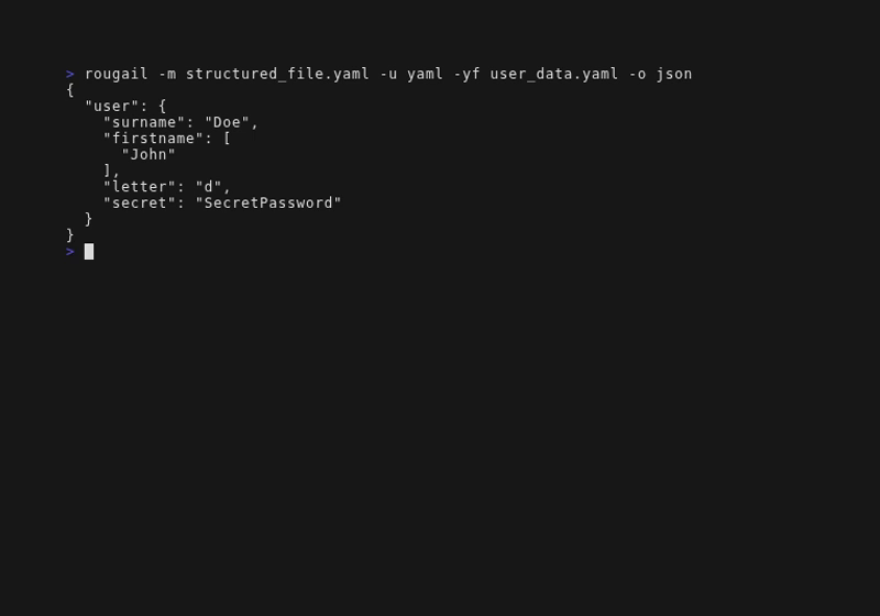 Export the configuration to JSON